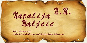 Natalija Maljčić vizit kartica